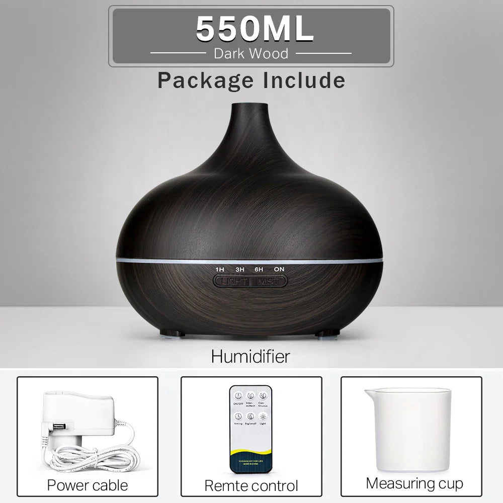 Wood Grain Aromatherapy Essential Oil Diffuser