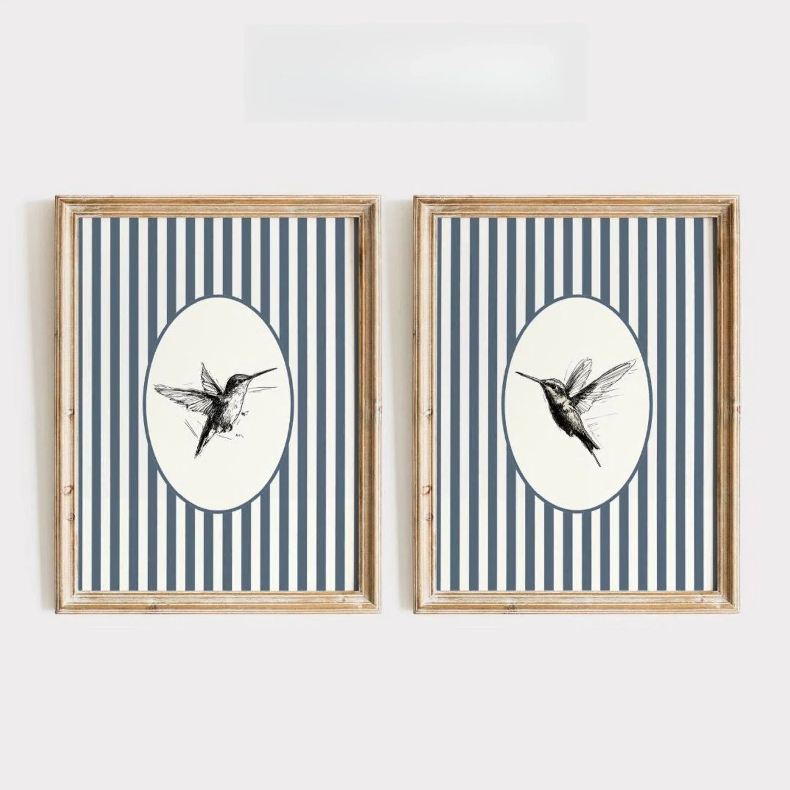 Retro Hummingbird Canvas Prints for Home Decor