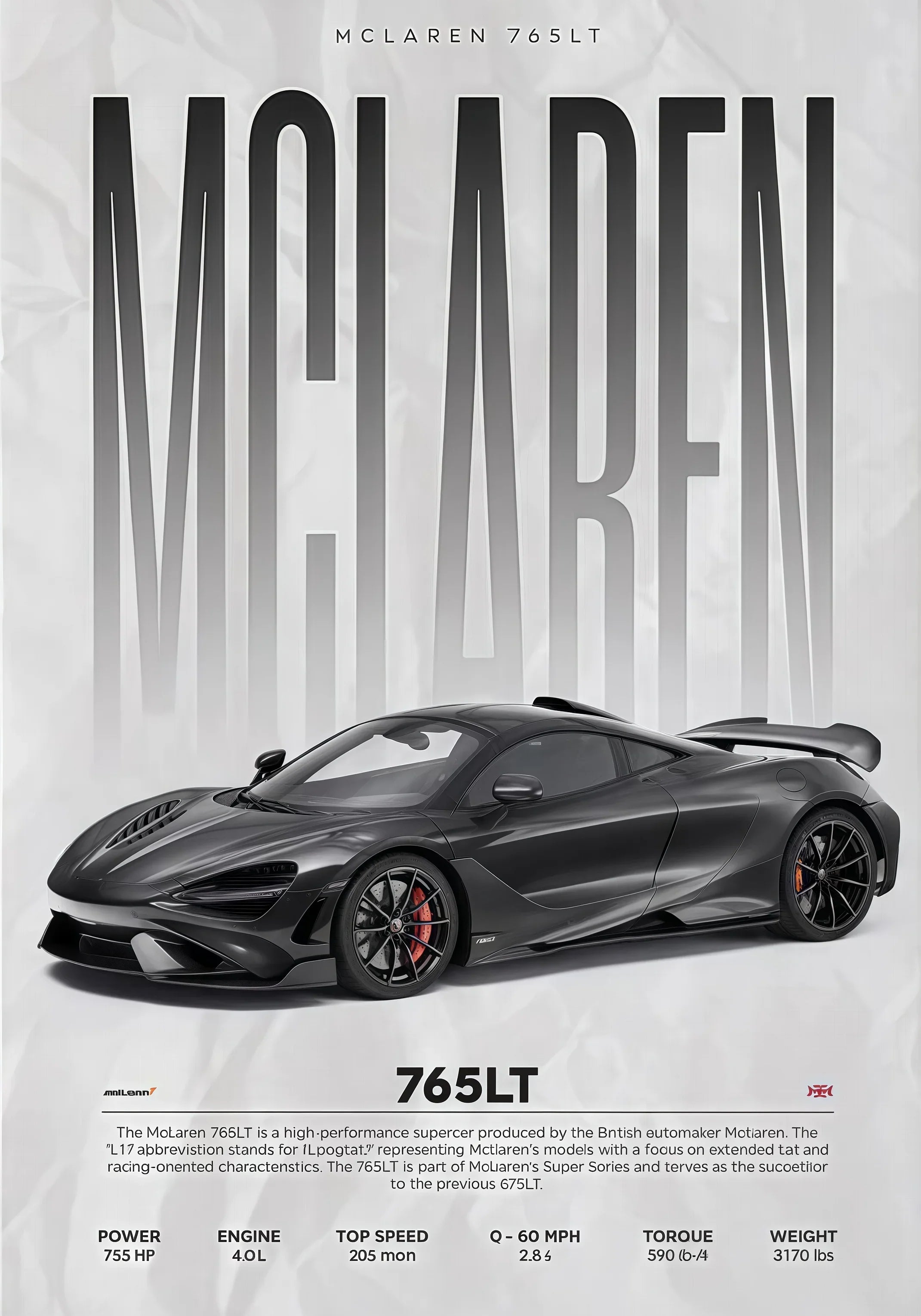 W16 750S Canvas Painting Sports Car Wall Art