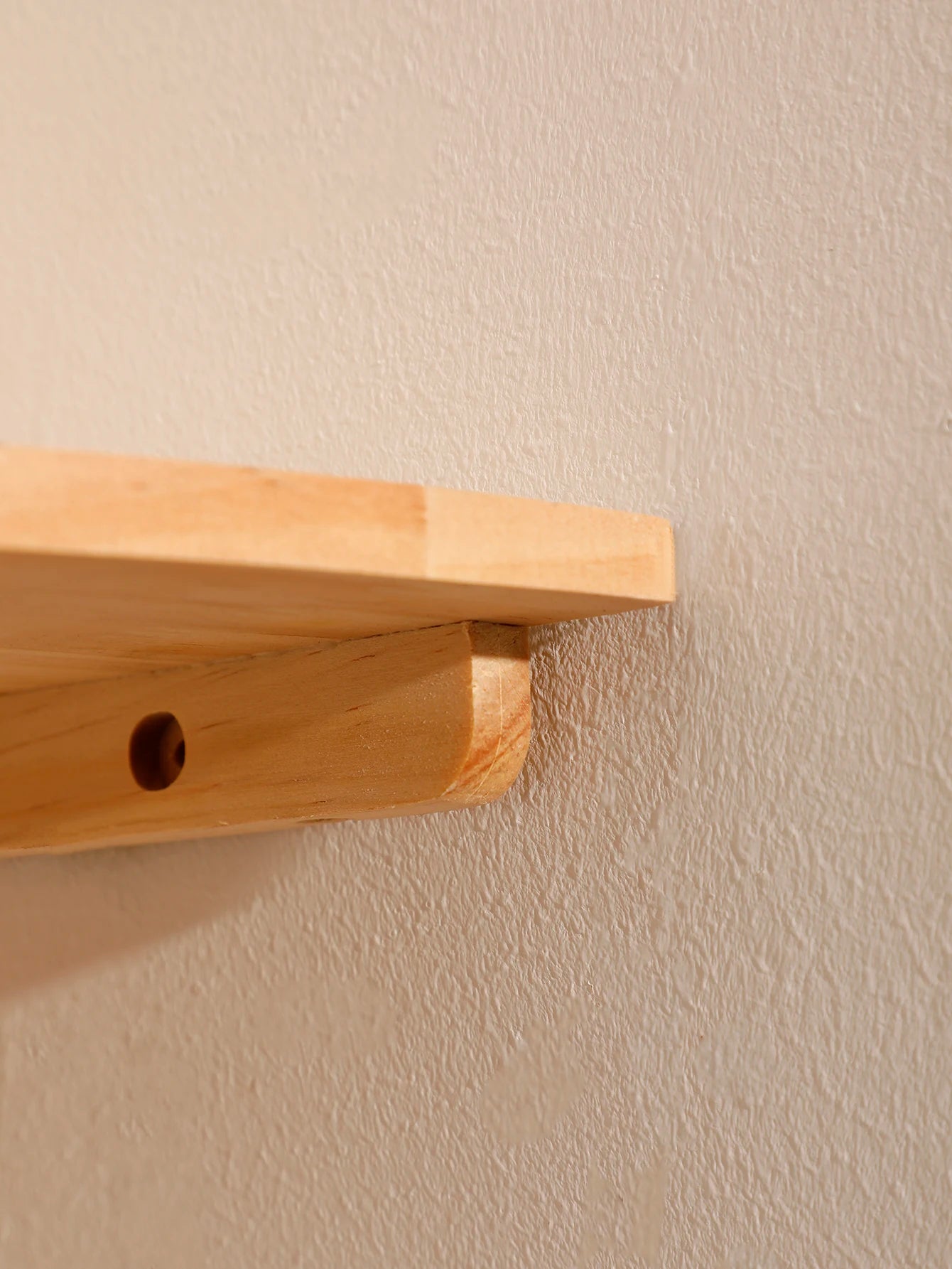 Burlywood Wood Floating Corner Shelf for Living Room