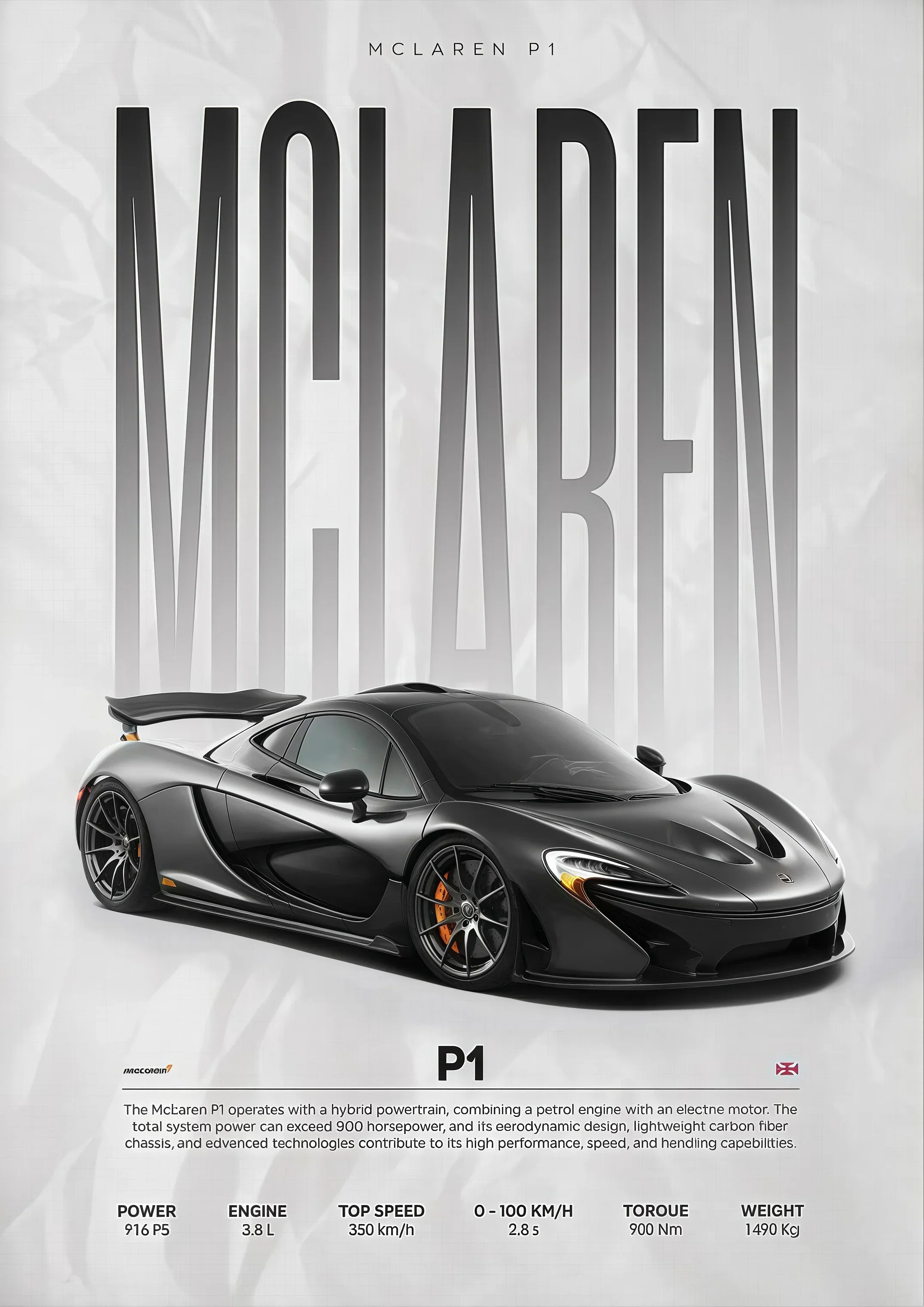 W16 750S Canvas Painting Sports Car Wall Art