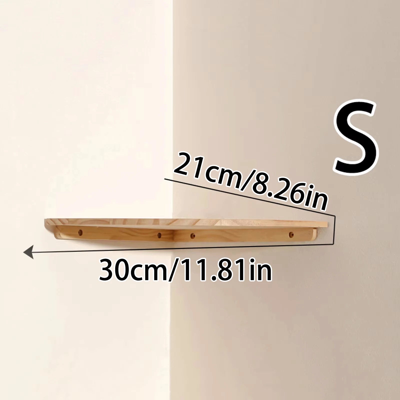 Burlywood Wood Floating Corner Shelf for Living Room