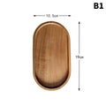 Wooden Food Tray Round Rectangle Snack Plate