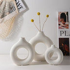Nordic White Plastic Flower Vase for Home Decor